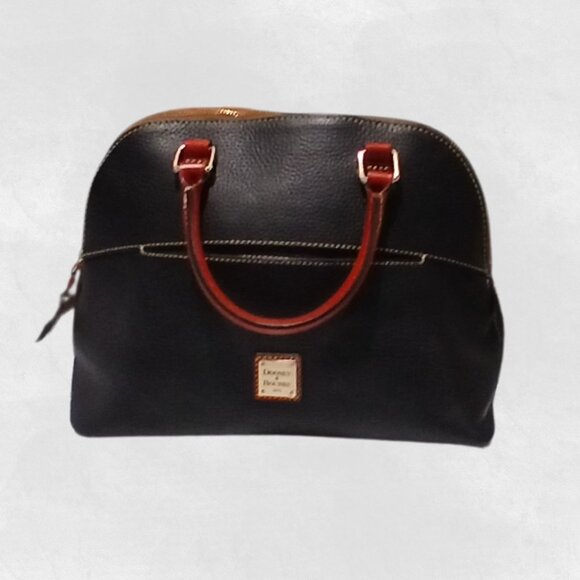Dooney & Bourke Womens Satchel Crossbody Bag Black Charli Leather Domed Pebbled
